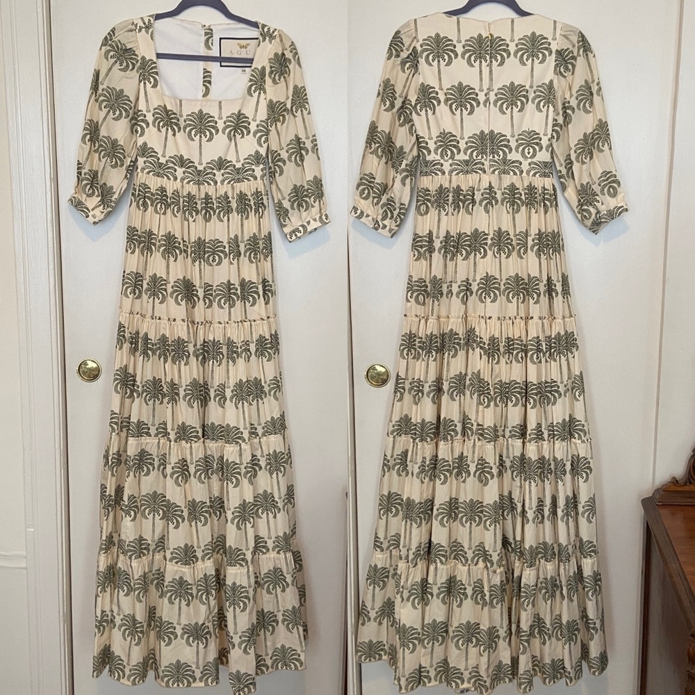 ✨ RARE! Agua Bendita Square Neck Palm Tree Gown - Picture 2 of 15